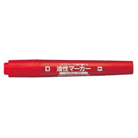 油性マーカー(再生樹脂)(太字ツイン)5mm+1mm 赤