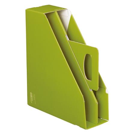 ファイルボックス（KaTaSu)(取っ手付き・スタンドタイプ) グリーン