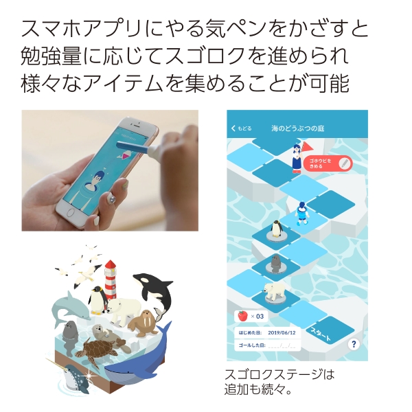 ios・Android 両対応　　しゅくだいやる気ペン