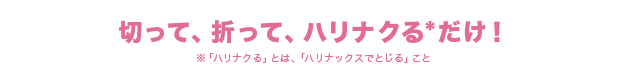 切って、折って、ハリナクるだけ！